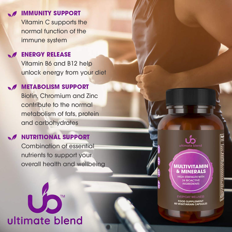 Ultimate Blend Multivitamin & Minerals | Once Daily Nutritional Support with 26 Bioactive Ingredients | Everyday Wellness Supplement | Vegan, Gluten Free | Boosts Energy & Immunity – 60 Vegan Caps…