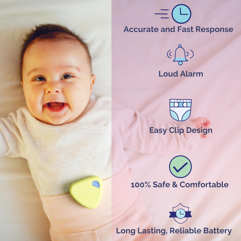 [Australia] - Bellybutton Baby Movement Monitor for Peace of Mind with Gentle Vibration, App Alerts, Easy Clip, Portable & Baby-Safe Design (Blue) 