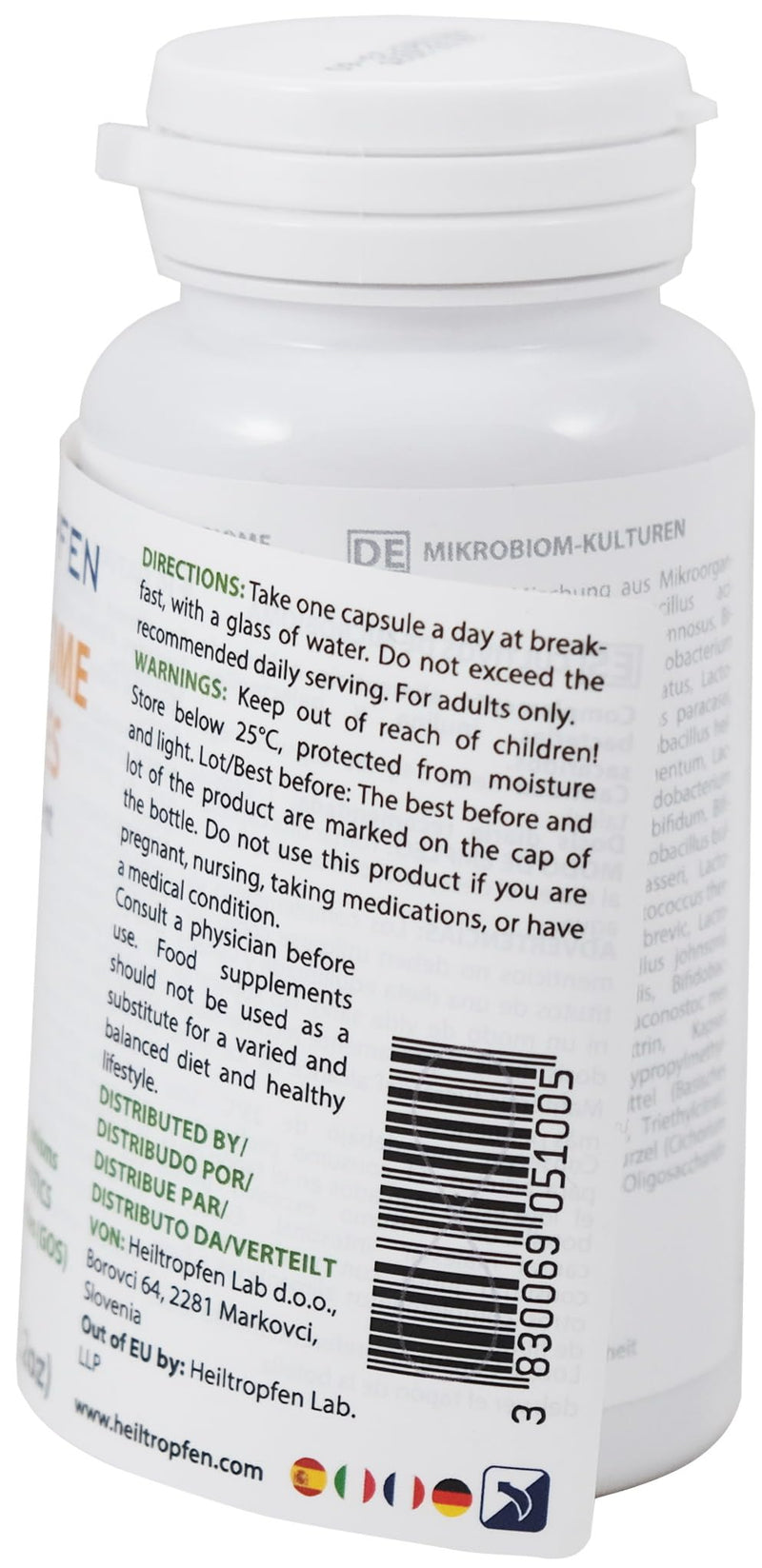 Micro-Biome Cultures | Digestive Probiotic + Prebiotic | 24 Strains | 20 Billion CFU | 60 Capsules | Active Gut | Inulin and GOS | Food Supplement | Third-Party Tested | Heiltropfen®