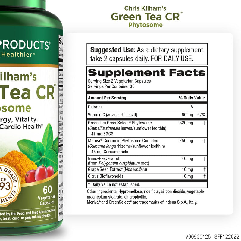 [Australia] - Purity Products Green Tea CR w/Phytosome Technology for Boosted Bioavailability from Chris Kilham 60 Capsules 