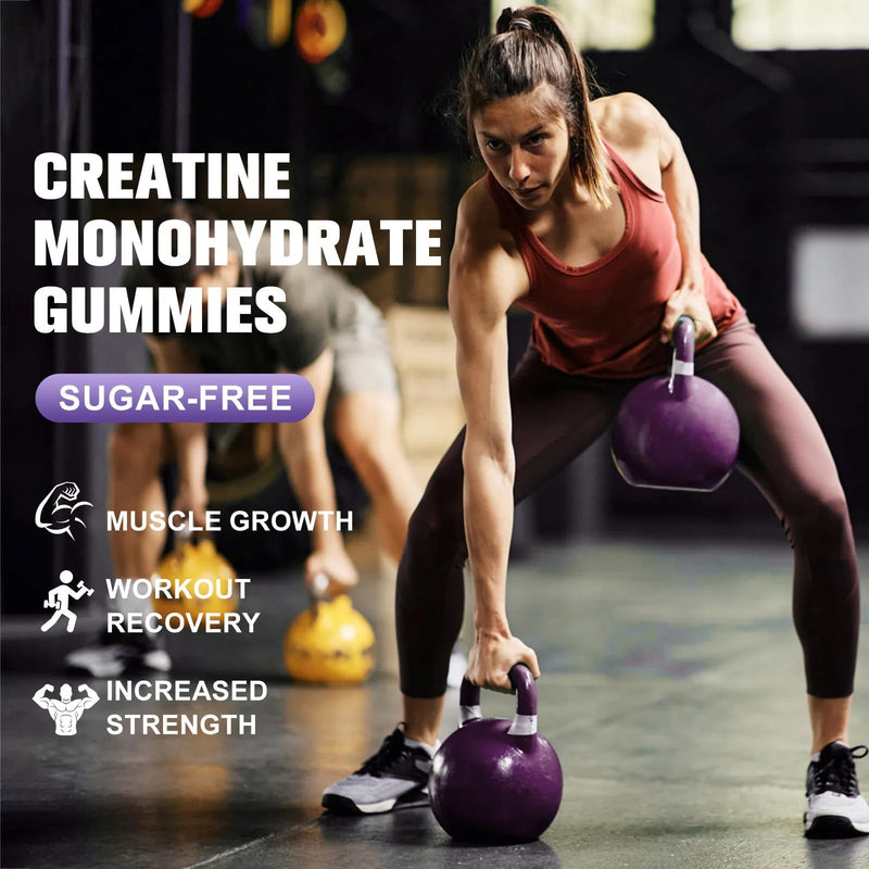 Creatine Gummies - 4000mg Creatine with Calcium, Magnesium & Potassium, Strength, Endurance & Muscle Growth Supplement (60 Gummies)