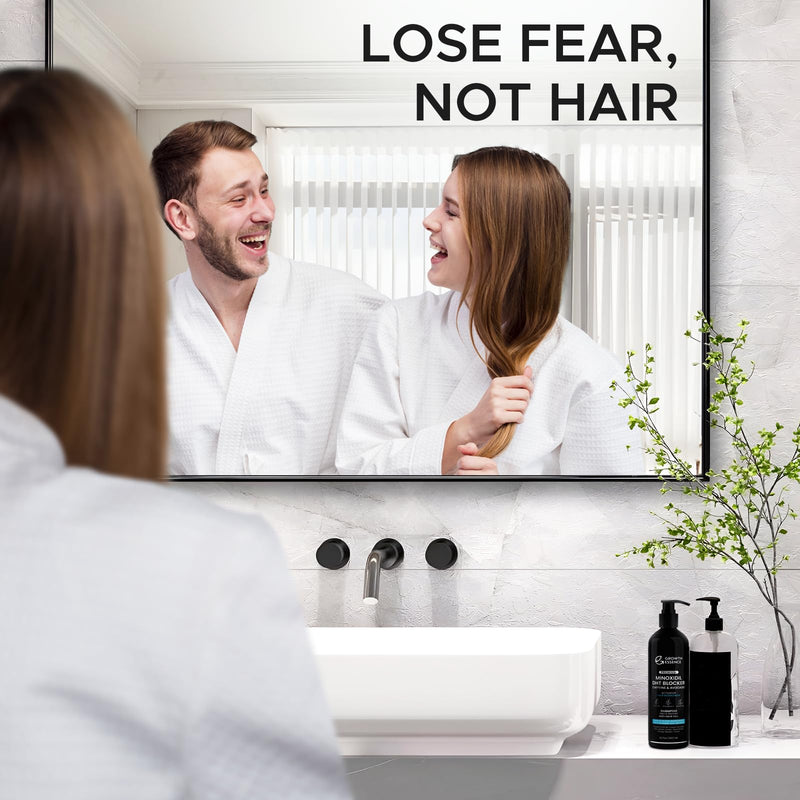 Minoxidil & Biotin Shampoo for Hair Growth - Enriched with Caffeine, Castor Oil & Onion - DHT Blocker for Thicker, Healthier Hair - Strengthening Formula for Men & Women