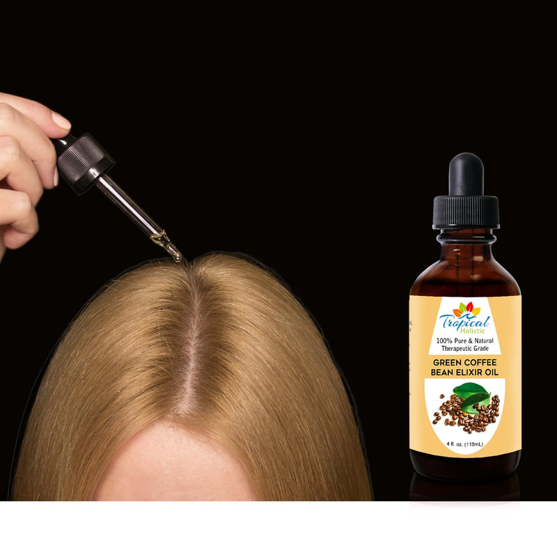 [Australia] - Green Coffee Bean Elixir Oil, 4 oz - 100% Pure Unrefined Coffee Massage Oil, Ideal for Hair and Skin 