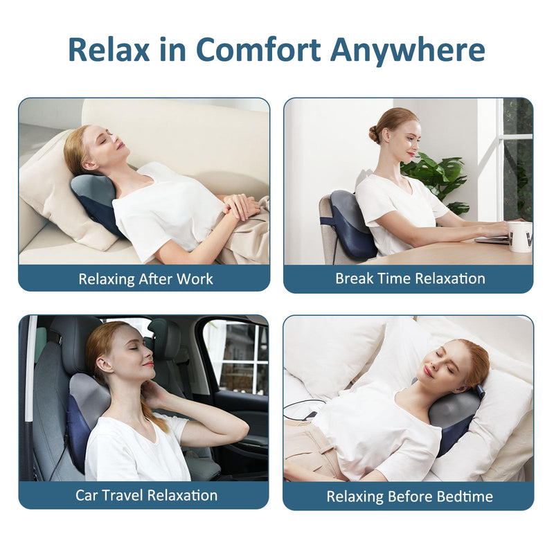 [Australia] - MOUNTRAX Shiatsu Back Massager with Heat, Gifts for Women Men, Back Massager for Pain Relief Deep Tissue, 3D Kneading Massage Pillow for Back 