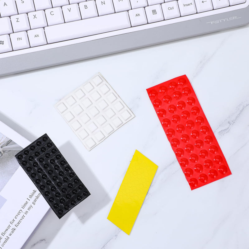 165 Pcs Bump Dots for Visually Impaired, Braille Stickers(Red,Black,White,Yellow), Low Vision Aids Tactile Stickers for Elderly, Blind, Low Vision,Obvious Touch and Easy to Distinguish