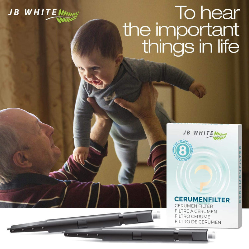 JB White 32 Wax Filters for Hearing Aids compatible with Phonak Cerustop Wax Guards | Widex Nanocare | Oticon ProWax MiniFit | Siemens Signia 3.0 | Resound | Hearing Aid Filter (32pcs 1.3mm) 32 Set - Wax Guards