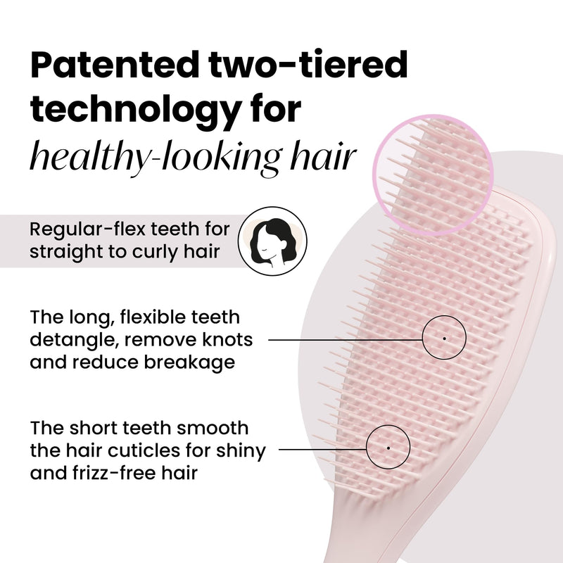 Tangle Teezer Plant-Based Ultimate Detangler Brush, Dry & Wet Hair Brush, Eliminates Knots & Reduces Breakage for All Hair Types, Marshmallow Pink
