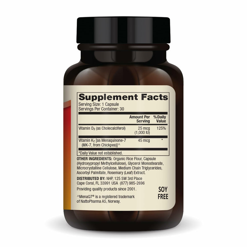 Dr. Mercola Vitamins D3 & K2 Low Dose, 30 Capsules (30 Servings) | Maintain Vitamin D Levels, Supports Immune and Bone Health, MenaQ7 Chickpea-Sourced K2, Non-GMO, Gluten-Free, and Soy-Free 30 Count (Pack of 1)