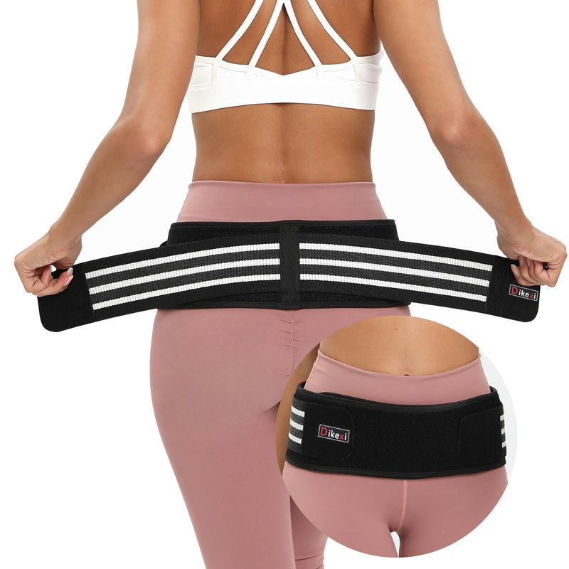 S-XXL Sacroiliac SI Joint Hip Belt for Women Men-Alleviate Sciatica|Pelvic|Back|Lower Back Support, Pelvic Support Belt, Adjustable Sciatica Lumbar Pain Relief, Trochanter Belt(Black,L,Hip Size 43‘’-56‘’) Large Black