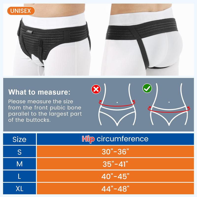 Hernia Belt for Double Inguinal, Hernia Support Truss for Men and Women, Pain Relief Recovery Adjustable Strap with 2 Removable Medical Compression Pads (Small) Small