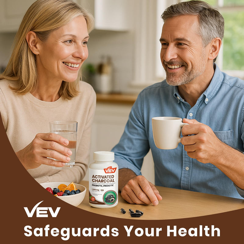 [Australia] - VEV Activated Charcoal with Organic Coconut Shell Charcoal & 50 Billion Probiotics ‚Äì 120 Vegan Capsules for Digestive Wellness & Dietary Support 