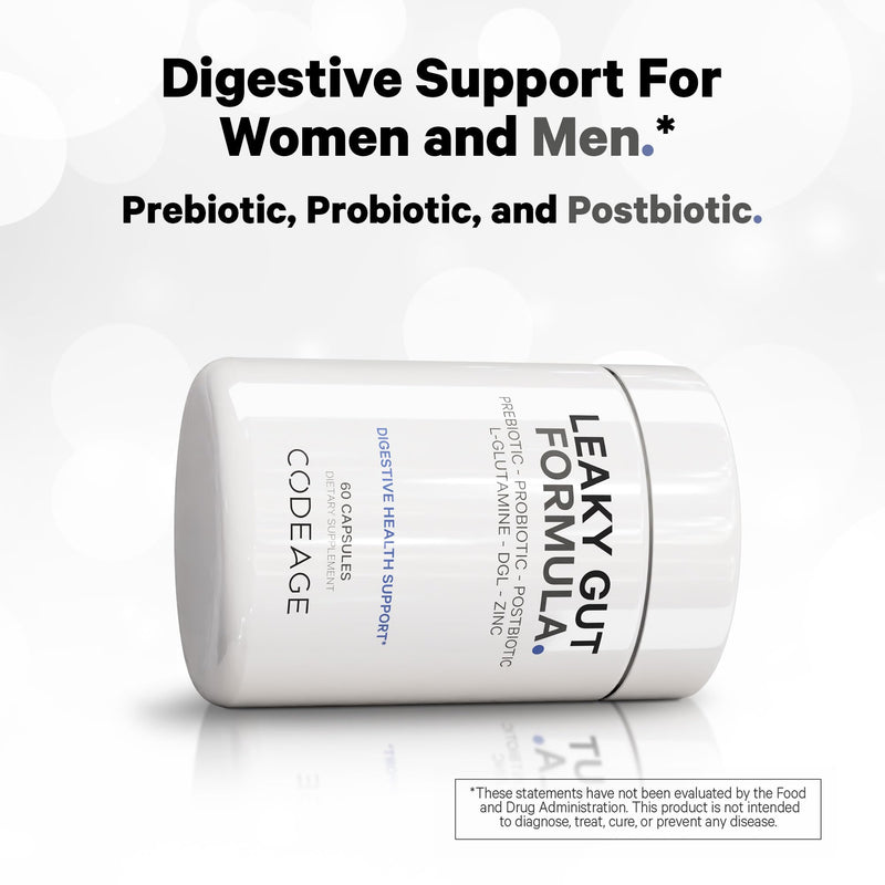 [Australia] - Codeage Leaky Gut, L-Glutamine for Gut Health Support, N-Acetylglucosamine Supplement, Probiotic, Butyric Acid, Polyphenols, Quercetin, DGL, Berberine, BioPerine, Cinnamon, Vegan, Non-GMO, 60 Capsules 60 Count (Pack of 1) 