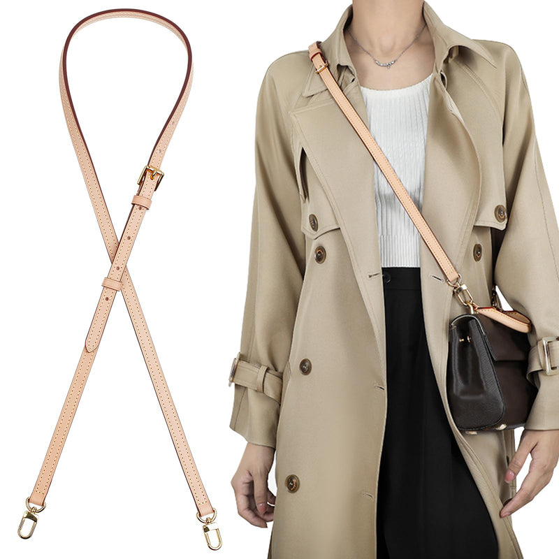 Genuine Vachetta Leather Strap Replacement Adjustable Crossbody Handbag Shoulder Purse Strap for Speedy Bags(APRICOT-Width:0.43in,Adjustable Length:39.4-47.2in) Apricot-width:0.43in&adjustable Length:39.4-47.2in