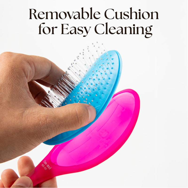 [Australia] - Olivia Garden OG Brush Detangler, removable cushion, scalp hugging massages the scalp, for wet or dry hair, for women, men and children, Medium to thick hair Black Detangler Medium-Thick 
