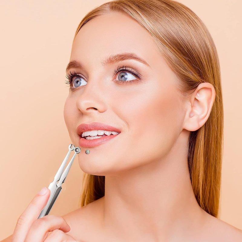 [Australia] - DJCIW Multi-Purpose Piercing Clamp Tool,Piercing Removal Tool-Perfect to Change and Remove Cartilage,Lip and Nose Jewelry Remove Ball Back Earrings AR-Ear lip clamps 
