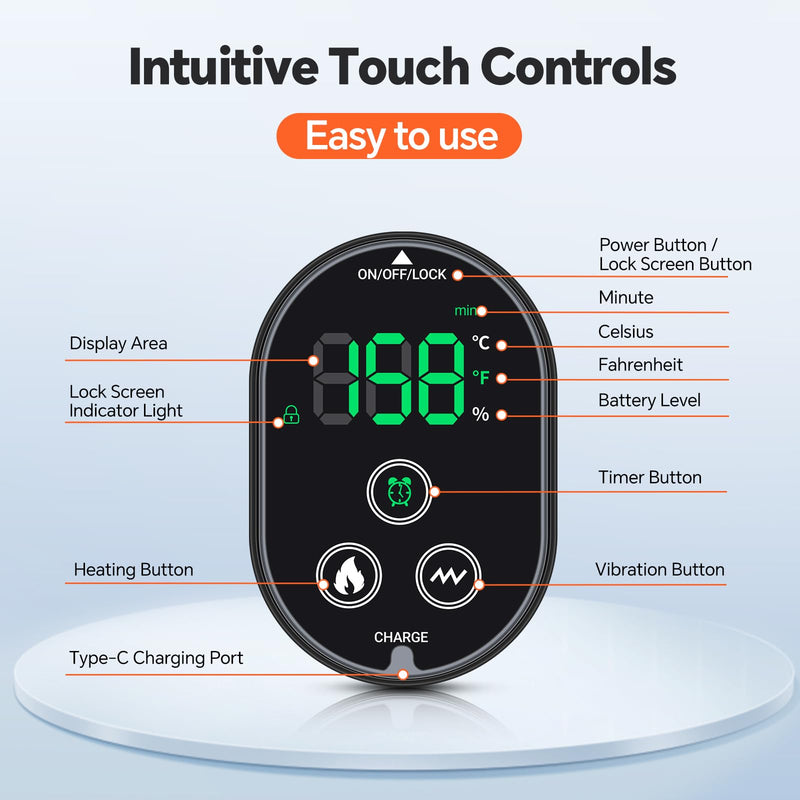 BAISEMAIN Cordless Foot Massager for Neuropathy, Foot and Ankle Massager, Ankle Heating Pad with Massage, 6 Heating, 3 Massage Modes&Timer, Gray