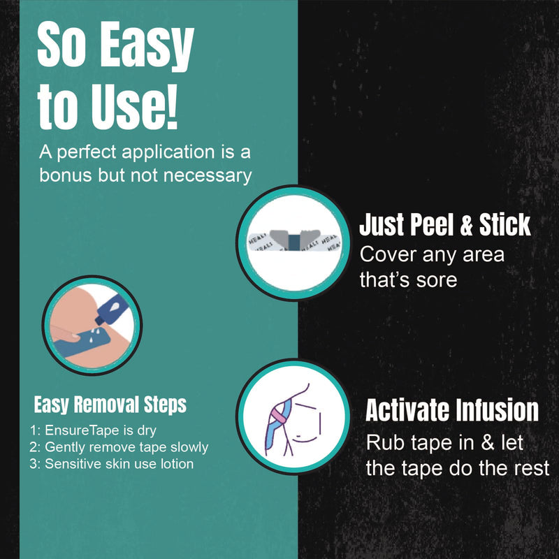 [Australia] - Heali Kinesiology Tape with Magnesium and Menthol, 20 Pcs Precut Strips, K Tape Roll, Knees, Physical Therapy Sports Tape for Muscle and Joint Pain Relief, Water Resistant, Black Inspiration 20pc Black W/ Inspirational Words 