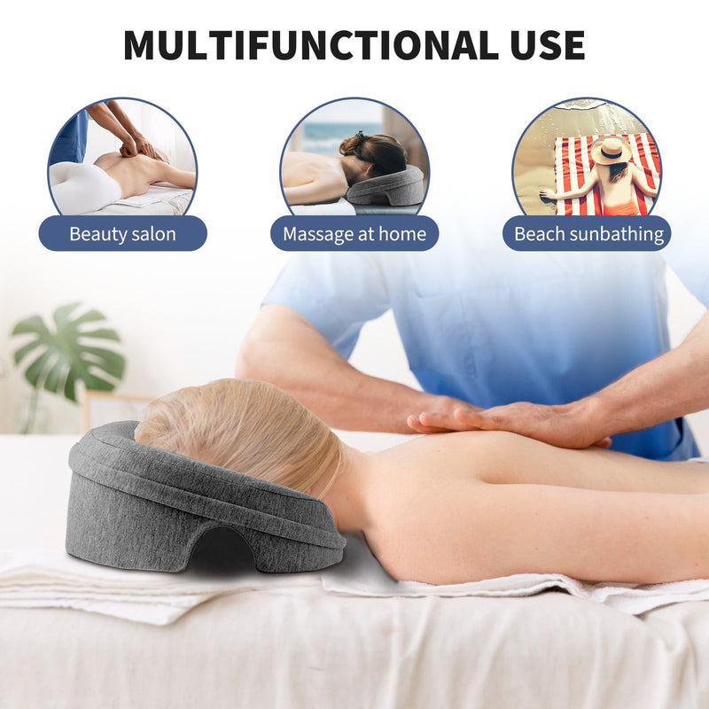 [Australia] - Face Down Pillow Massage Headrest for Bed, Stomach Sleeping Pillow, Face Cradle, BBL Pillow After Surgery Post Eye Surgery Recovery Equipment for Massage Tables,Piercing Pillows Removable Cover Black 