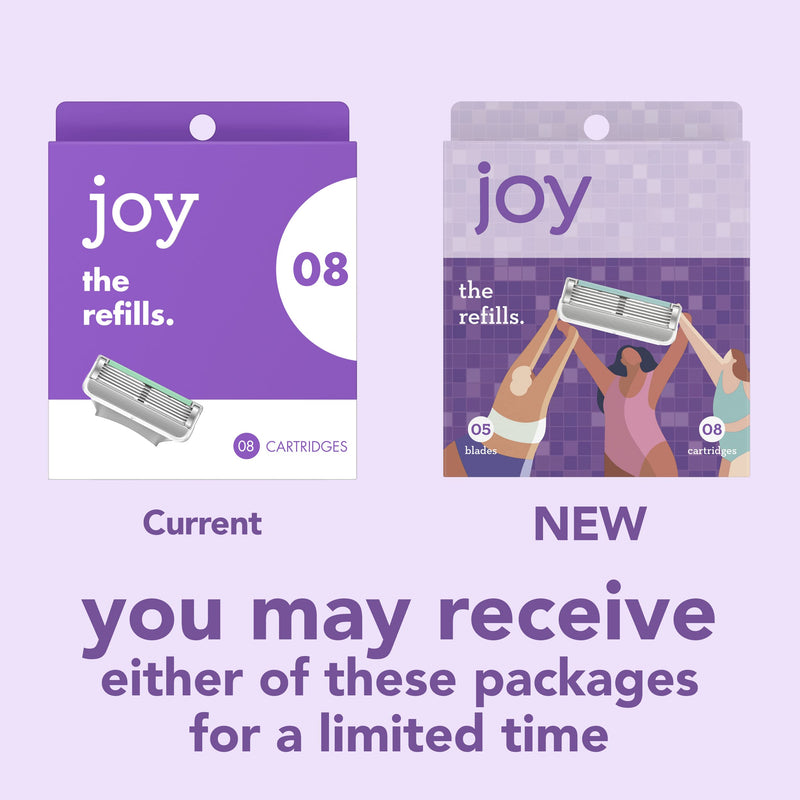 [Australia] - joy Womens Razor Blade Refills, 8 Count, Purple, Lubrastrip to Help Avoid Skin Irritation 8 refills 
