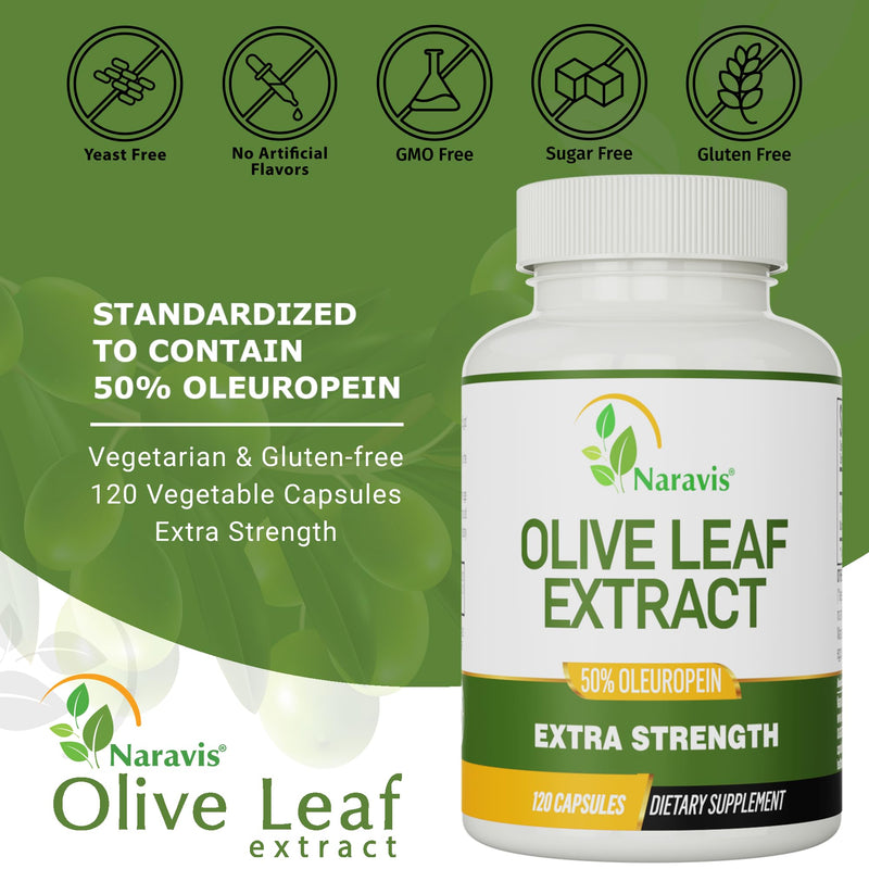 [Australia] - Olive Leaf Extract - 4-Month Supply - 50% Oleuropein Highest Concentration 