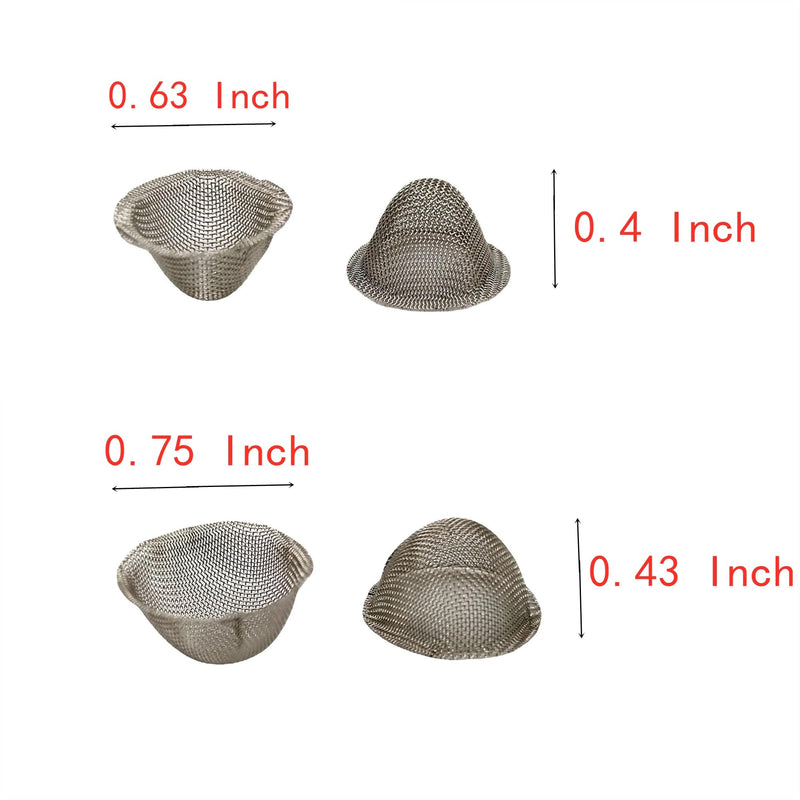 [Australia] - Pipe Screens 3/4 Inch 0.75 Inch 40 Pieces Adjustable Tapered Design Bowl Screens, 100% Stainless Steel Mesh 0.75 Inch 40PCS 