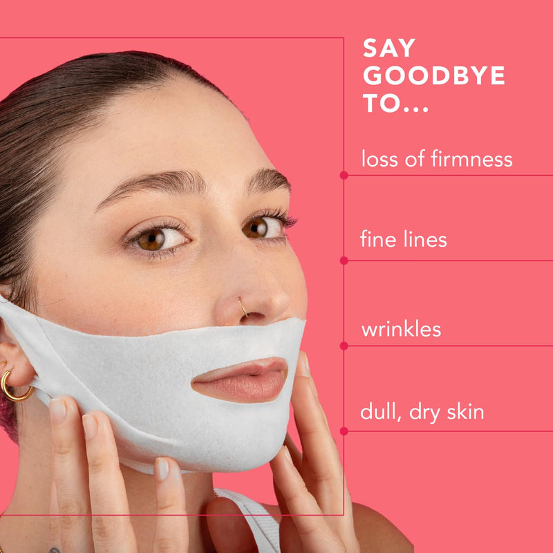 LAPCOS V-Line Contour Face Mask (5pk) | Chin Mask to Lift, Tighten Skin | Define Jawline | With Hydrating Vegan Collagen | Korean Beauty Favorite 5