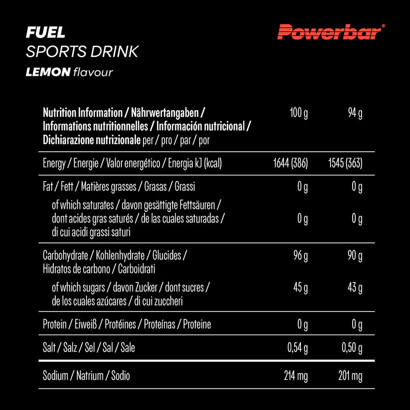 [Australia] - Powerbar - Black Line - Fuel 90 - Lemon - 10x94g - High Carb Sports Drink 