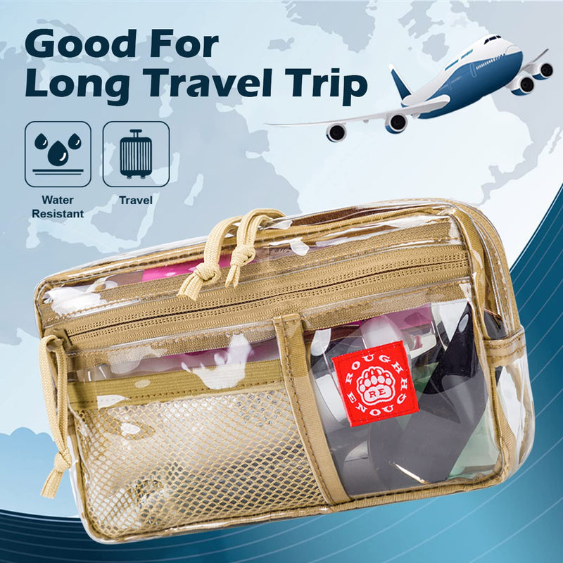 Rough Enough Clear Toiletry Bags for Traveling Toiletries Makeup bag Travel Cosmetic Bags for Women and Men