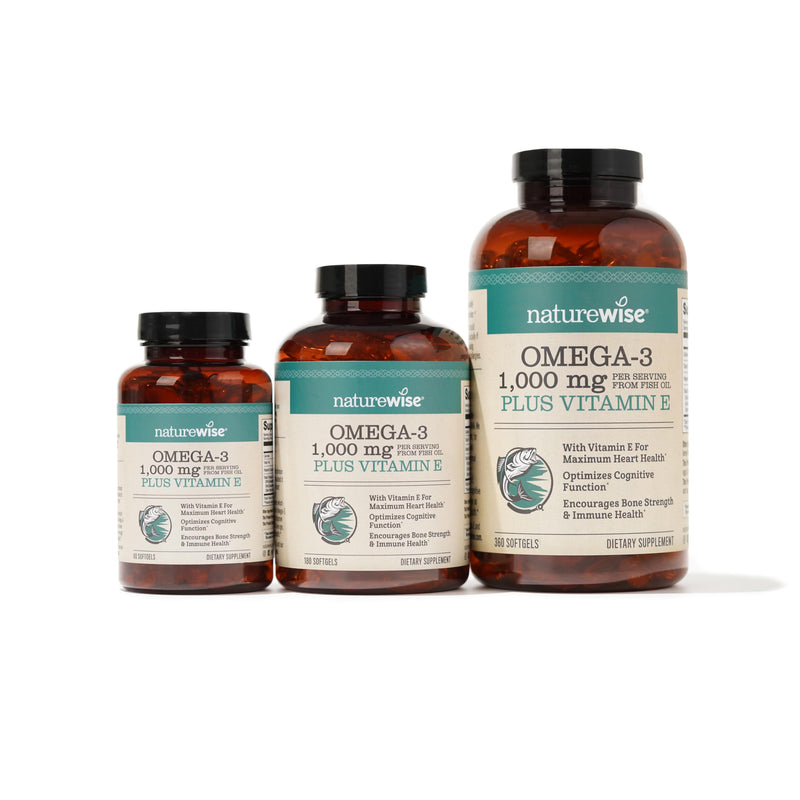 [Australia] - NatureWise Extra-Strength Omega 3 Fish Oil Supplement - 1000mg per Serving - 600 EPA & 400 DHA and Vitamin E - Support for Heart & Brain Health - Lemon Flavor, Non-GMO - 60 Softgels[1-Month Supply] 60 Count (Pack of 1) 