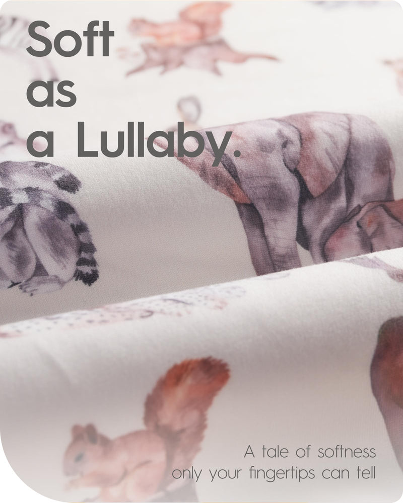 [Australia] - Graco Pack and Play Sheets Fitted, TotBasic Ultra Soft Mini Crib Sheets Boy, Neutral Pack N Play Mattress Sheets Hypoallergenic and Soothing, Premium Jersey Playrad Sheets, Safari Sea Animals, 2 Pack Ocean Pals + Wildlife Pack N Pack / Mini Crib Sheets 