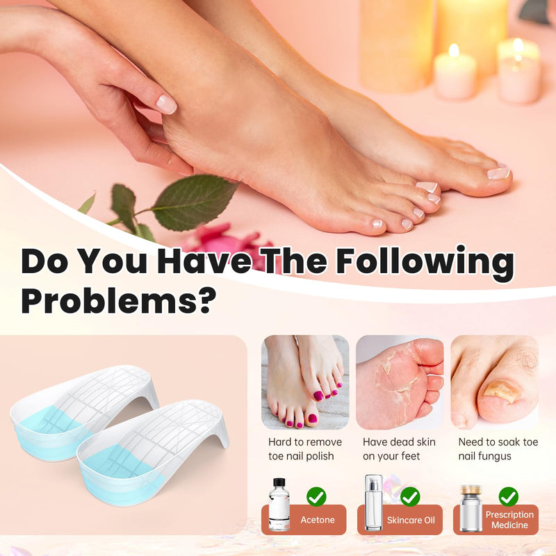 Yokilly Toe Nail Soaking Bowl: Large Size Acetone Proof Toe Soaking Tray | Shoe Design Foot Soaking Bath Tub for Soak Off Dip Powder Gel Polish Remover - DIY enthusiasts Home Use-Clear Clear