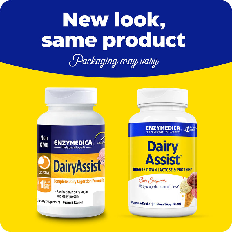 Enzymedica, DairyAssist, with Lactase, 30 Vegan Capsules, High-Dose, Soy Free, Vegetarian, Gluten Free, GMO Free 30 Capsules