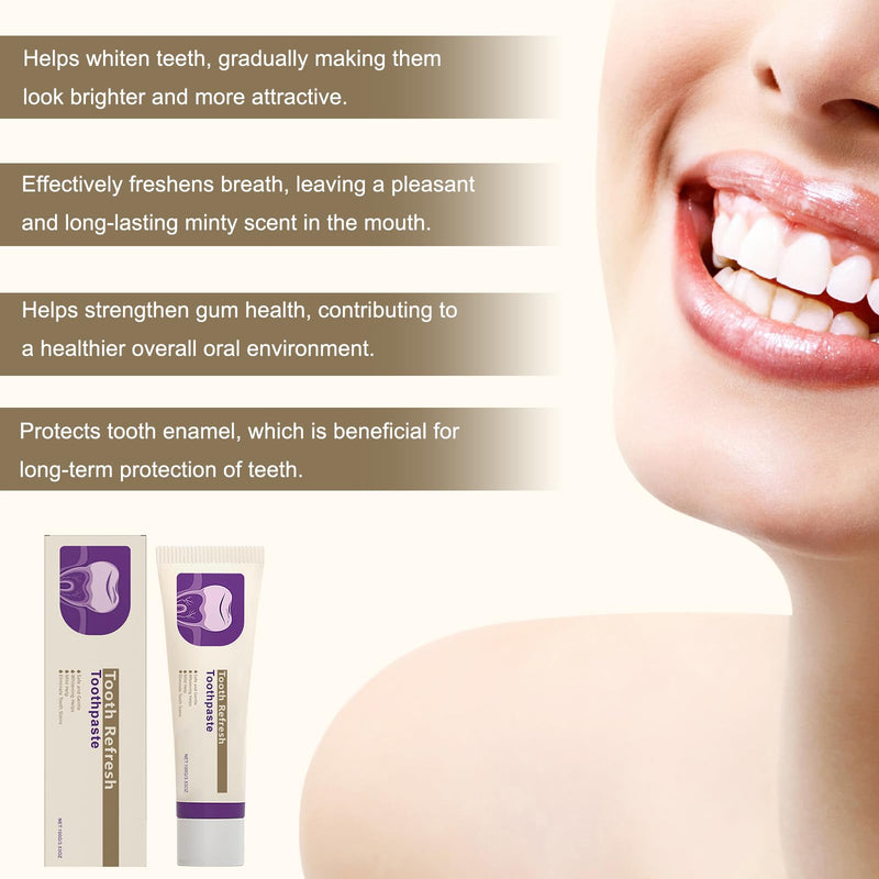 [Australia] - Tooth Refresh Toothpaste, Fresh Breath Toothpaste, Natural Oral Care & Enamel Repair, Helps Remove Coffee, Tea & Wine Stain(2PCS) 