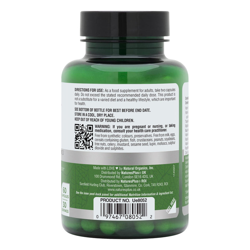 NaturesPlus Bio Advanced Liver Complex - Liver Supplement with Turmeric, Artichoke, Milk Thistle, Dandelion, Choline, Methyl B12, Folate, VIT C - Gluten, Dairy, Soy Free - Vegan, 60 Capsules