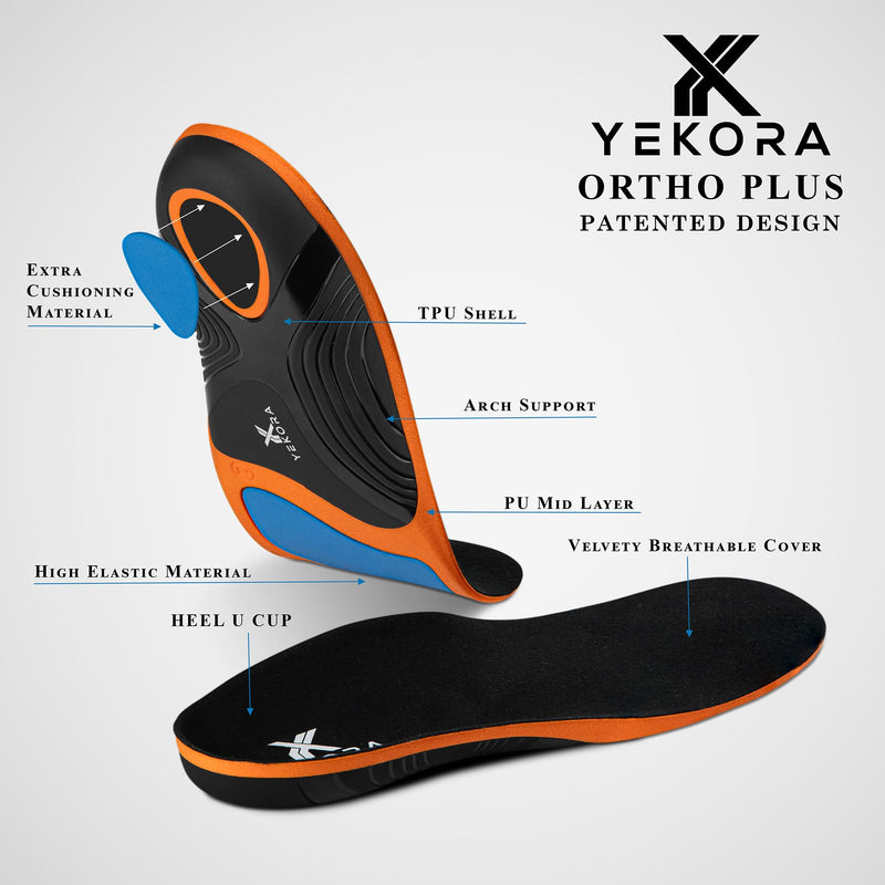 [Australia] - YEKORA Ortho Plus orthopedic insoles shoe insoles flat feet flat feet plantar fasciitis heel spur hollow foot kink foot men women (XS: 35-37 EU) XS: 35-37 EU 