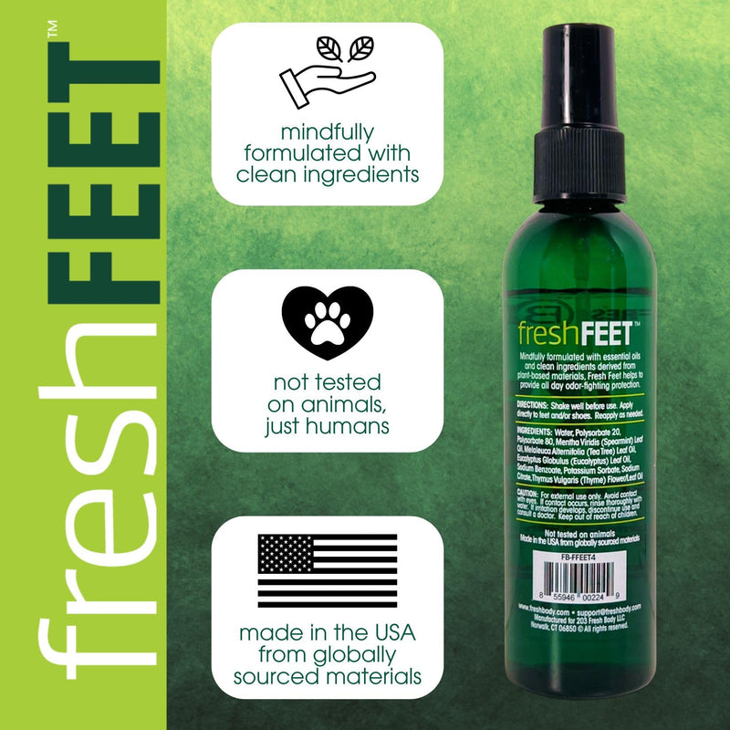 [Australia] - Fresh Body FB Fresh Feet Odor Fighting Spray with Essential Oils for Feet & Shoes, 4 Ounce Spray Bottle (2 Pack) 2 Pack 