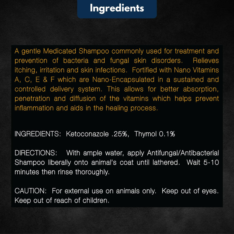 E3K9 Medicated Dog & Cat Shampoo - Antifungal & Itchy Skin Relief with Ketoc & Thymol - Hot Spot, Mange, Seborrhea Treatment - Antifungal Dog Shampoo for Yeast - PawsPlanet Australia