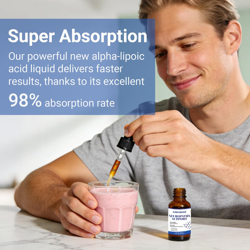Alpha Lipoic Acid 600mg Liquid Drops for Neuropathy, Advanced 12-in-1 Stabilized R-ALA Supplement w. Benfotiamine Acetyl L-Carnitine Vitamin C E for Antioxidant Nerve Brain Energy Health