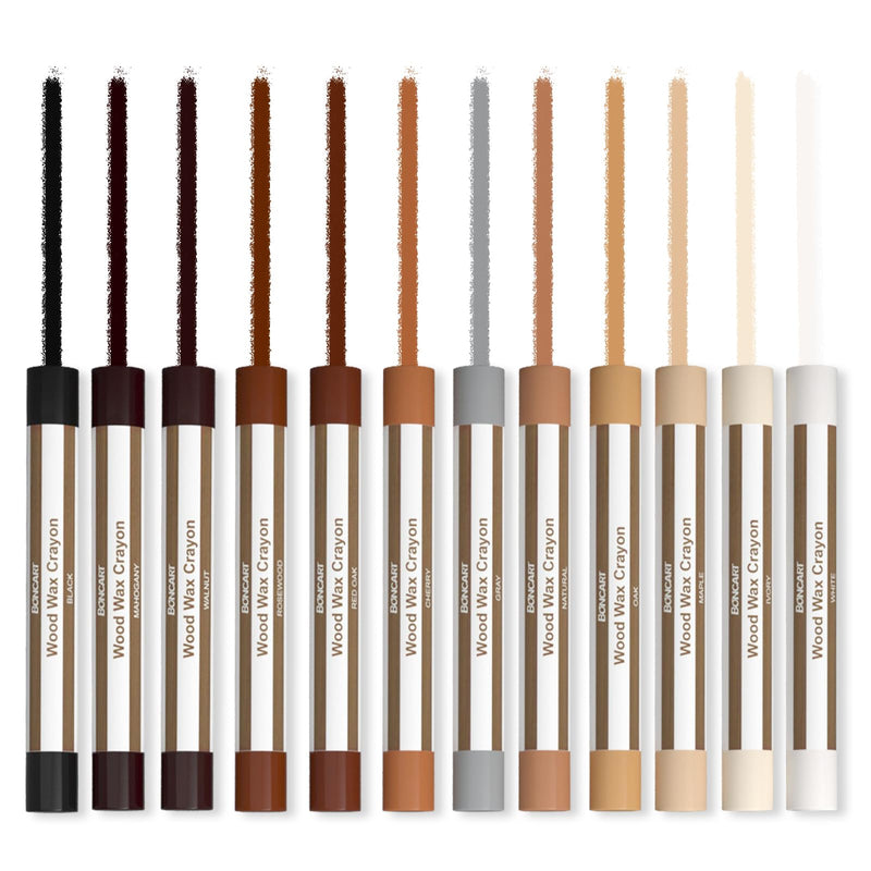 [Australia] - Wood Filler Sticks,12colors Wood Wax Crayons for Repairing Scratches, Scuffs, Cracks, and Nail Holes on Wood Furniture, Floors, Cabinets, Tables, and Doors 12pcs 