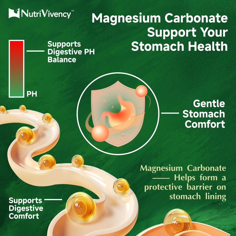 Magnesium Carbonate Gummies 500mg, Bone & Nerve, 30 Servings | With Calcium, Vit B6, D3, Zinc for Bone Health, Muscle Support. Sugar Free, Green Apple Flavor. Vegan, Non-GMO, Gluten-Free