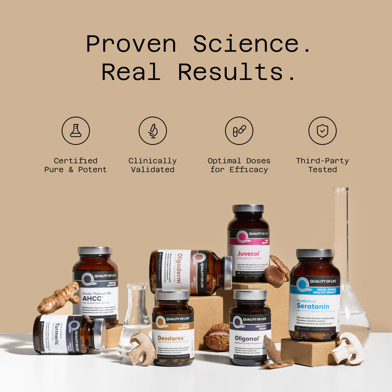 [Australia] - Quality of Life Premium Kinoko Gold AHCC Supplement, 500 mg per Capsule, Supports Immune Health, Liver Function, Maintains Natural Killer Cell Activity & Enhances Cytokine Production, 60 Veg Capsules 1 