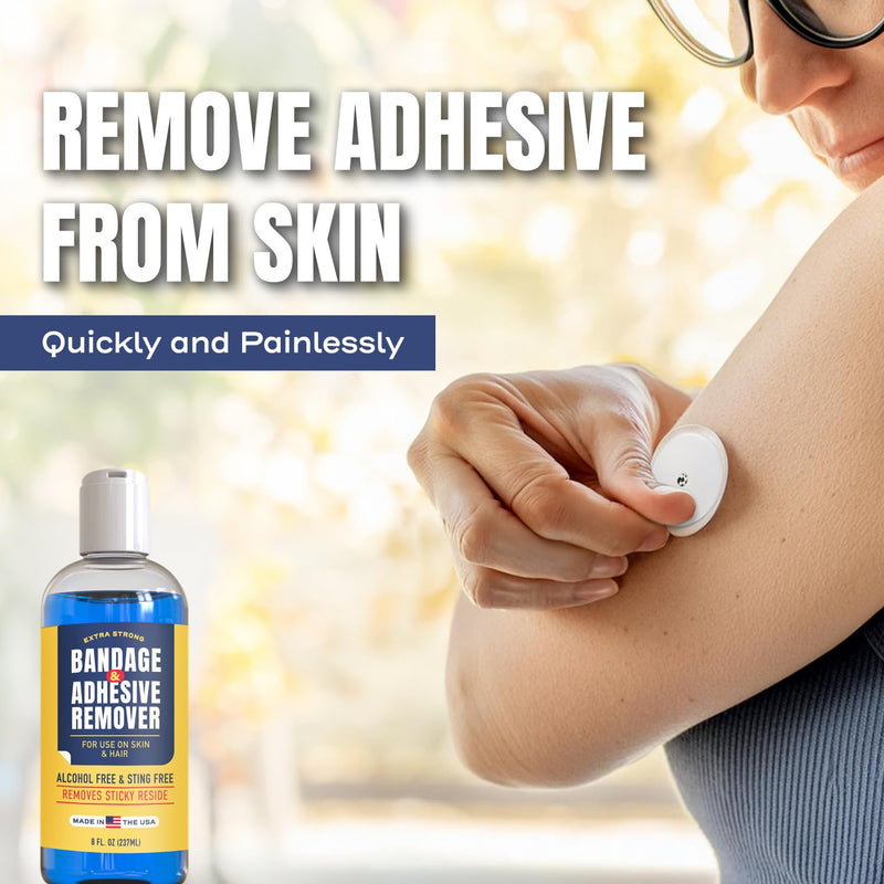 [Australia] - Sting-Free Adhesive Remover - Gentle & Pain-Free Bandage & Strong Adhesive Remover | Ideal for Sensitive Skin, Sports Tape, Dialysis Ports, Continuous Blood Glucose Monitoring & Colostomy Bag Care 