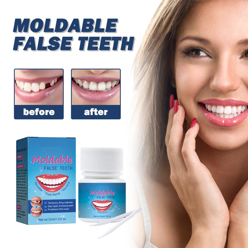 [Australia] - 30 ml Tooth Repair Kit, Temporary Teeth Replacement Kit - Moldable Thermal Fitting Beads for Filling Fix Missing and Broken Tooth or Adhesive Denture Fake Teeth 