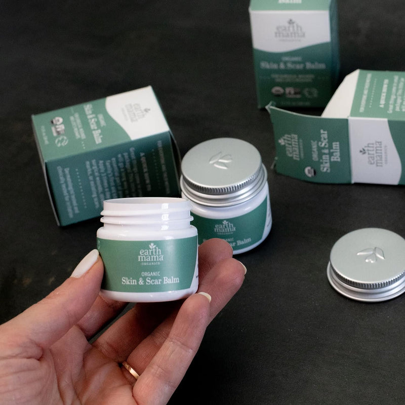 [Australia] - Earth Mama Organic Skin & Scar Balm |C-Section Recovery Skin Care, Pregnancy Stretch Mark Scar Cream with Organic Jojoba Oil, Tamanu Oil & Gotu Kola (2-Pack) 1 Fl Oz (Pack of 2) 