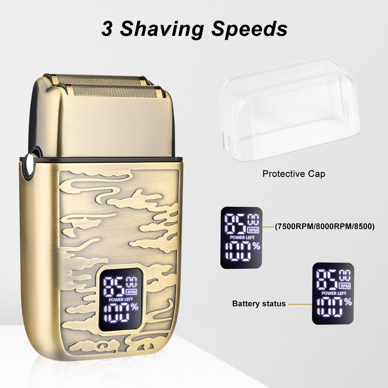 [Australia] - GSKY Electric Razor, Double Foil, Foil Shavers for Men,Electric Shavers for Men,Cordless Barber Shaver Beard Trimmer 