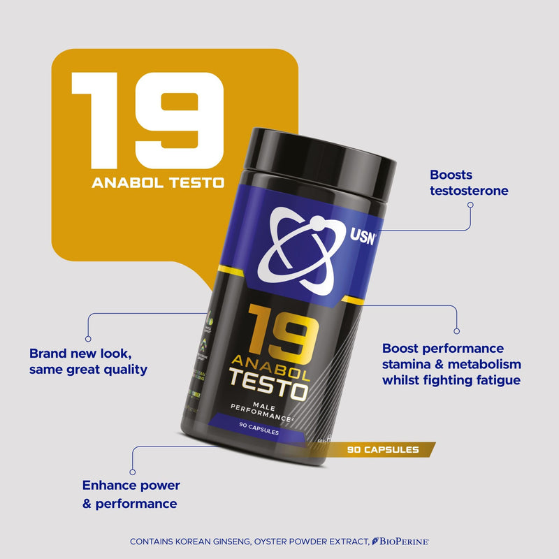 USN 19-Anabol Testo, Testosterone Supplements for Men to Boost Strength Training and Reduce Fatigue