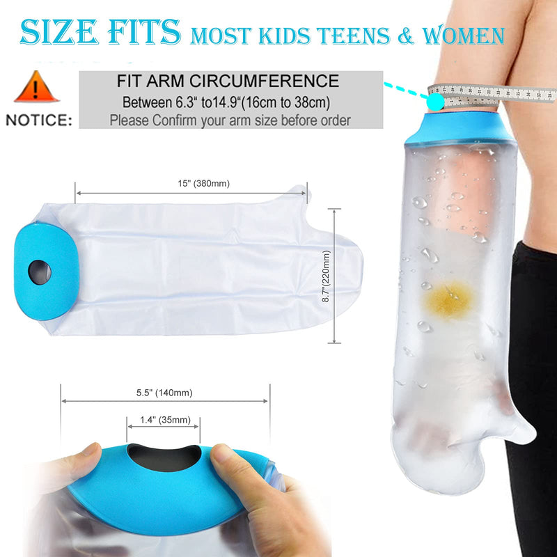 [Australia] - Cast Covers for Shower Arm Kids Waterproof Bath Soft comfortable Watertight seal to Keep Wounds Dry,Child Bandage Protector Covers Broken Hand,Wrist, Finger,Elbow,Fit Arm Circumference 6.3" to14.9" S-17.5 Inch 