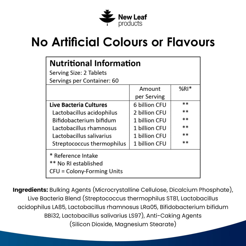 Bio Cultures for Daily Gut Health - Multi Strain Supplements - Acidophilus Tablets High Strength - Digestive & Gut Health Supplements Lactobacillus - Vegan, GMO-Free, Gluten-Free, UK Made 120 count (Pack of 1)