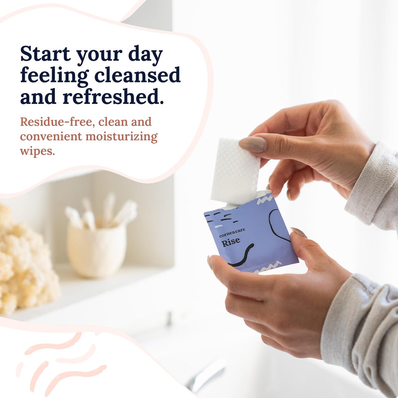 [Australia] - Rise: Eyelid Wipes | Eye Wipes for Dry Eyes | Eyelid Wipes with Tea Tree Oil & Hyaluronic Acid | Travel Ready | 30 Count | FSA & HSA Eligible 30 Count (Pack of 1) 