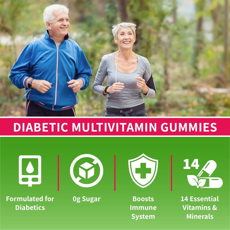 [Australia] - YUM-V'S YumVs Multivitamin Gummies | Sugar Free Supplement Vitamins for Women & Men | Chromium, Thiamine and Magnesium | Natural Raspberry Flavor Chewables - 60 Count - (Pack of 2) Diabetic Multi Raspberry 60 Count (Pack of 2) 